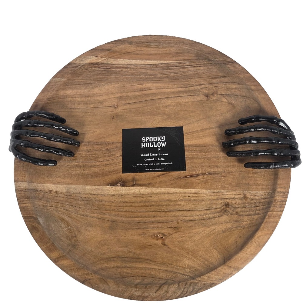Skeleton Hands Wood Lazy Susan 16 Inch Gothic Halloween Spooky Hollow